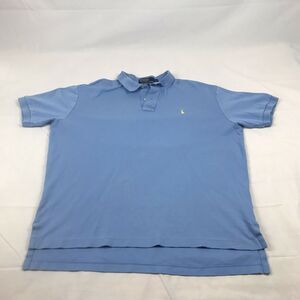 Vintage RALPH LAUREN MENS POLO SHIRT SIZE L LARGE Blue SHORT SLEEVE‎ 100% COTTON